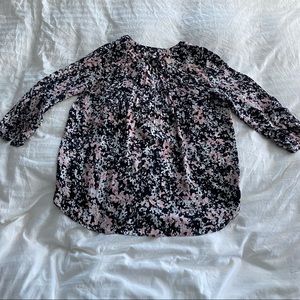 NYDJ medium petite navy white & pink floral print